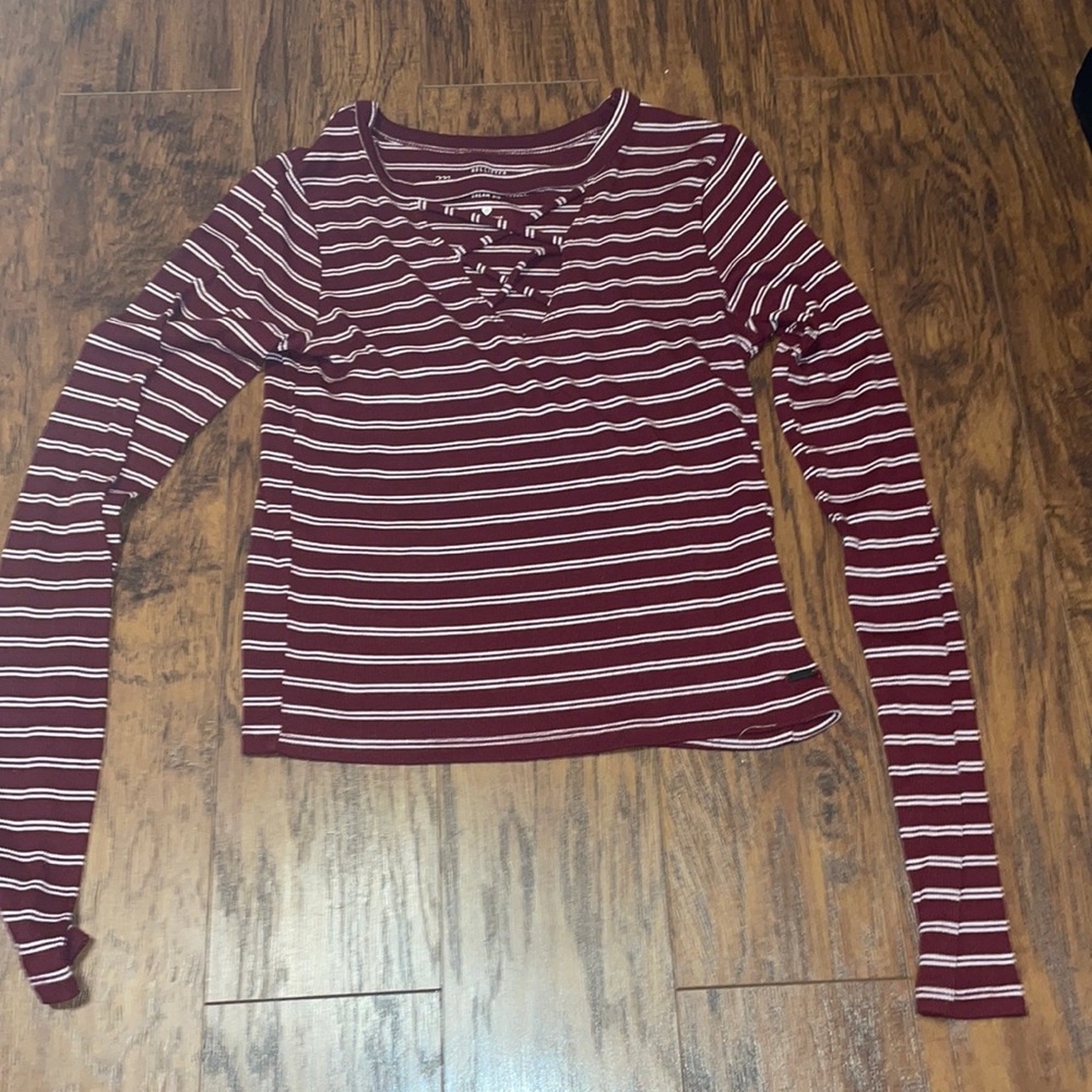 Striped Hollister red long sleeve